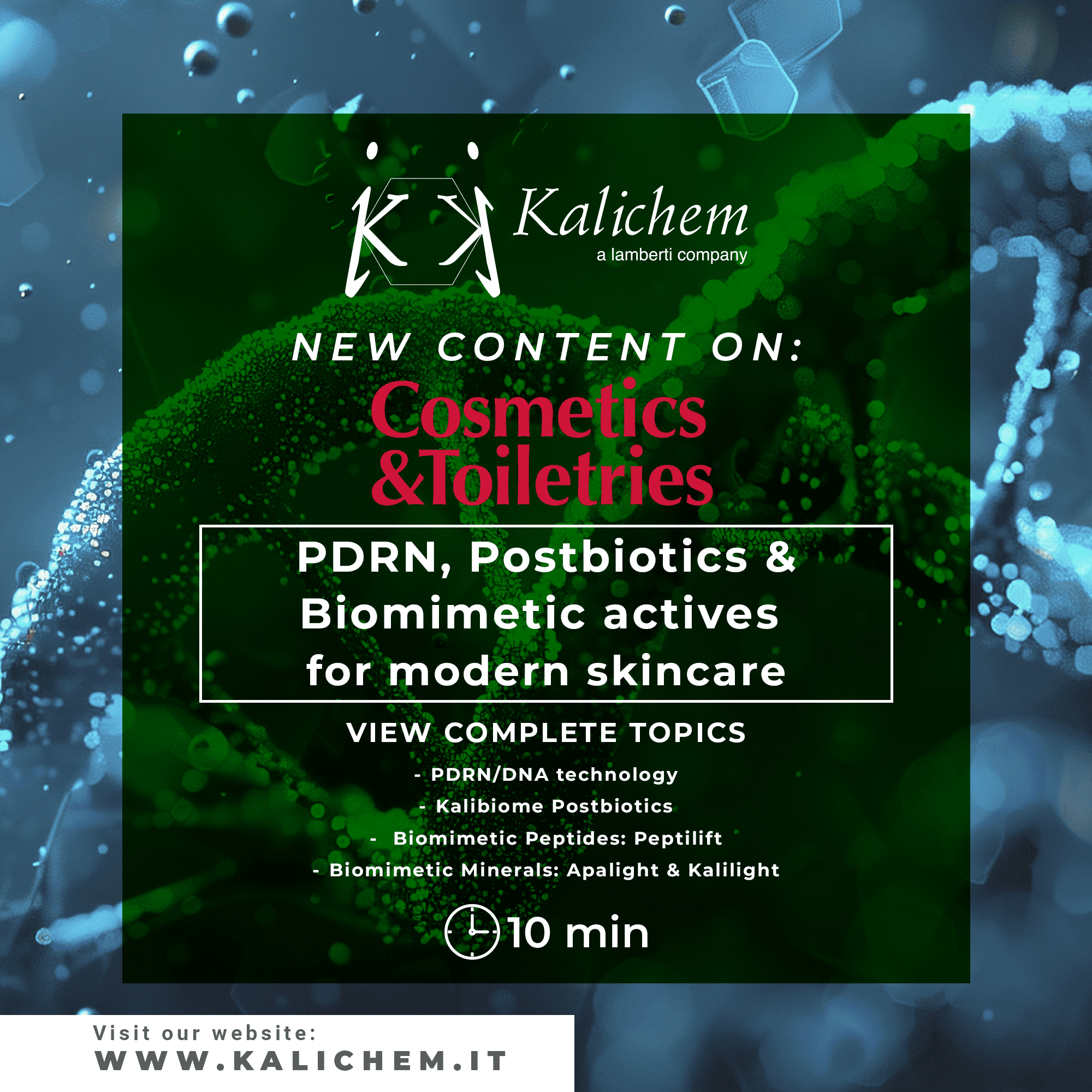 PDRN, Postbiotics & Biomimetic actives for modern skincare
